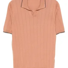 Футболка в рубчик с воротником поло