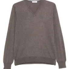 Шерстяной свитер с V-образным вырезом