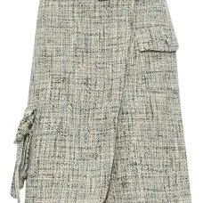 твидовая юбка мини с поясом