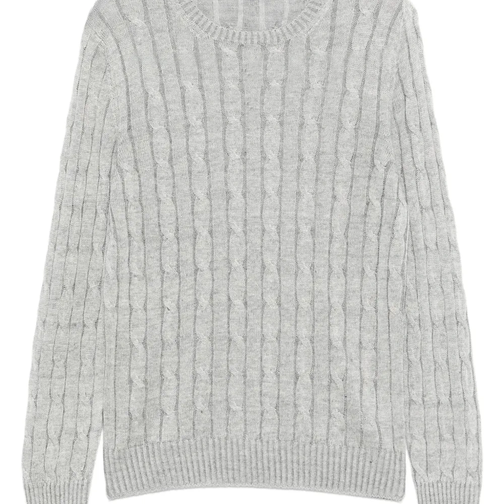 Свитер фактурной вязки с круглым вырезом