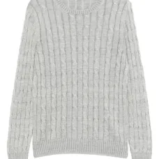 Свитер фактурной вязки с круглым вырезом