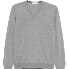 Шерстяной свитер с V-образным вырезом