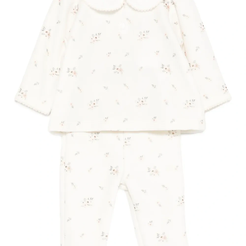 Комплект из топа и брюк с цветочным принтом