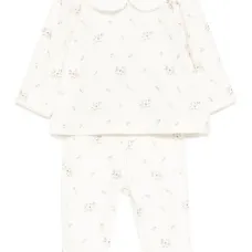 Комплект из топа и брюк с цветочным принтом