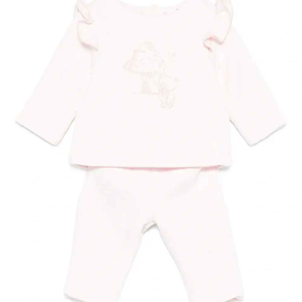 Комплект из топа и брюк с вышивкой