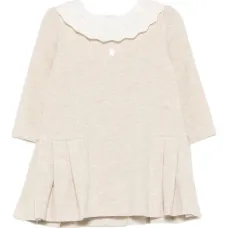 Плиссированное платье с воротником