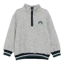 Толстовка с воротником на молнии и вышивкой