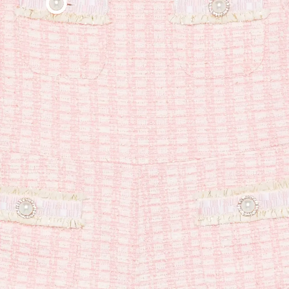 Твидовый комбинезон с искусственным жемчугом