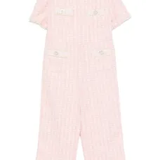 Твидовый комбинезон с искусственным жемчугом