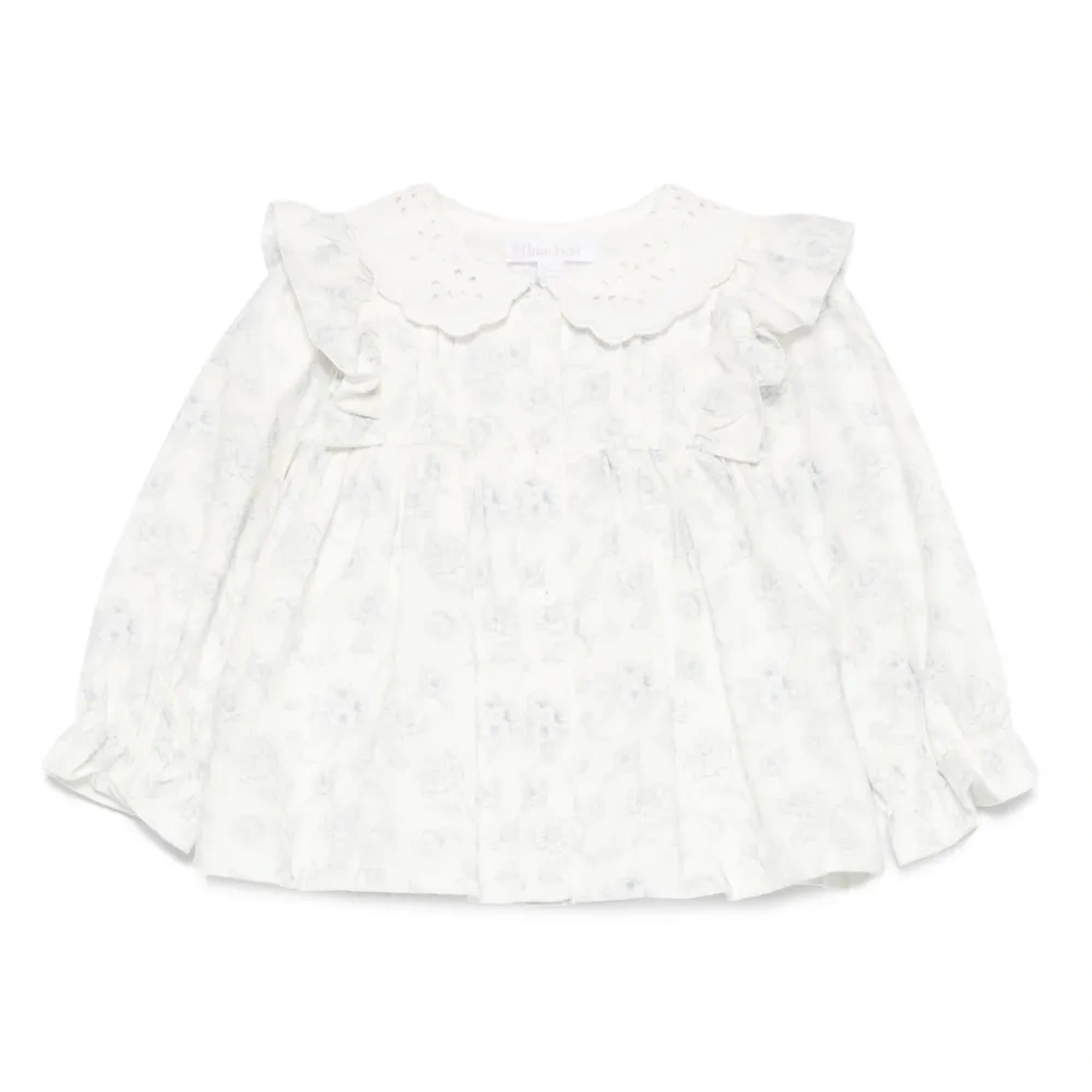 Блузка с оборками и цветочным принтом