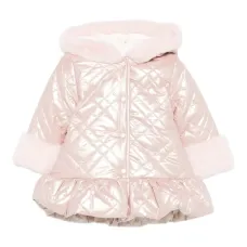 Стеганый пуховик с оборками