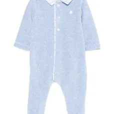 Бархатная пижама с клетчатым воротником