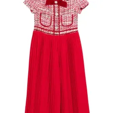 Твидовый комбинезон со складками