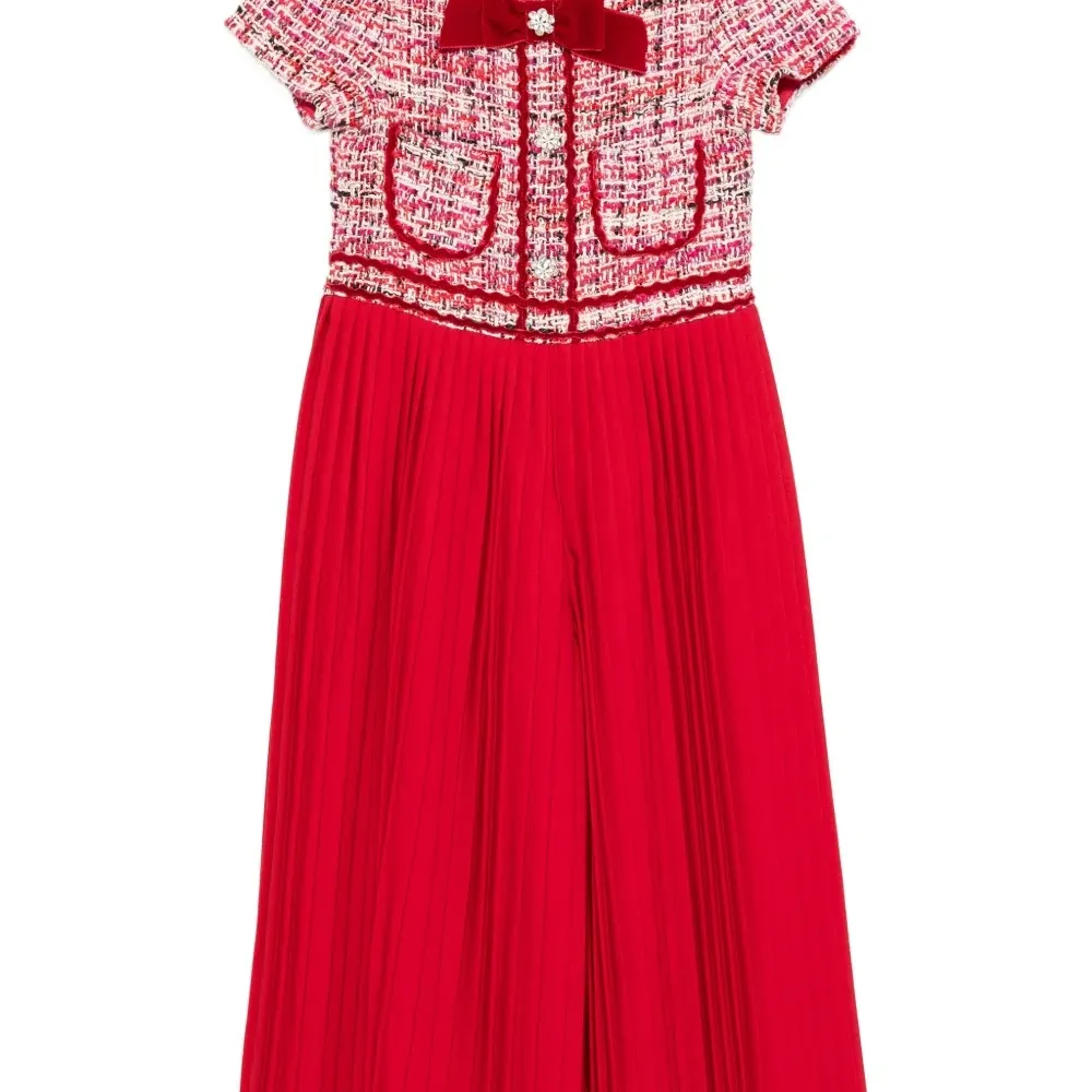 Твидовый комбинезон со складками