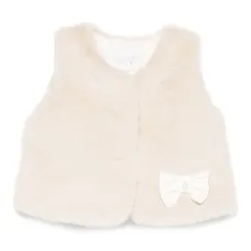 Жилет из искусственного меха с бантом