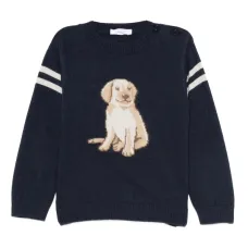 Полосатый свитер с вышивкой