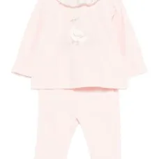 Комплект из топа и брюк с вышивкой