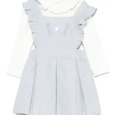 Плиссированное платье с оборками