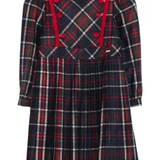 Платье в клетку тартан со складками Платье в клетку тартан со складками