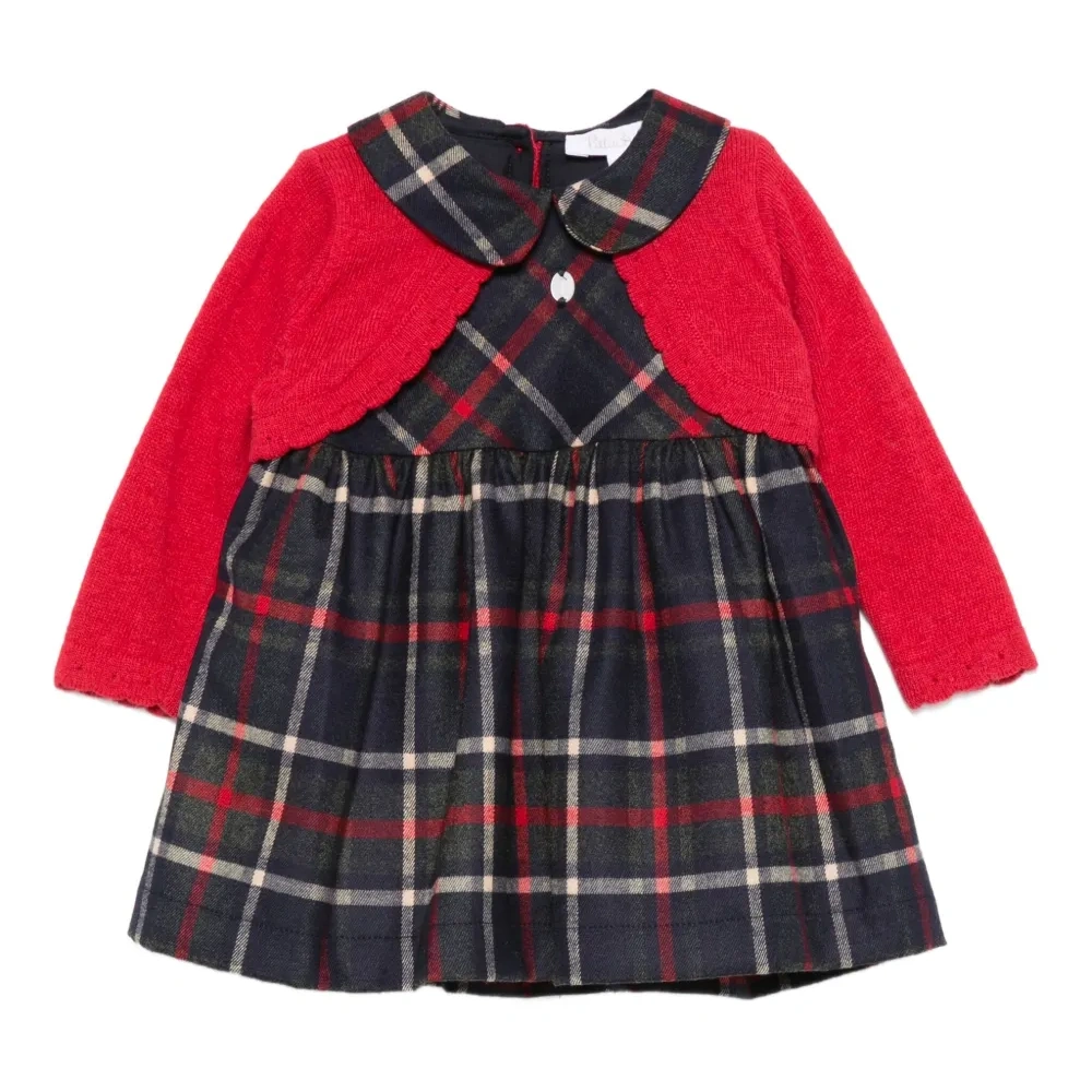 Клетчатое платье с воротником Питер Пэн