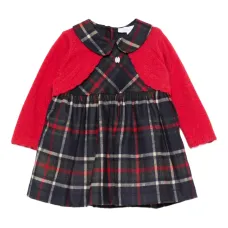 Клетчатое платье с воротником Питер Пэн