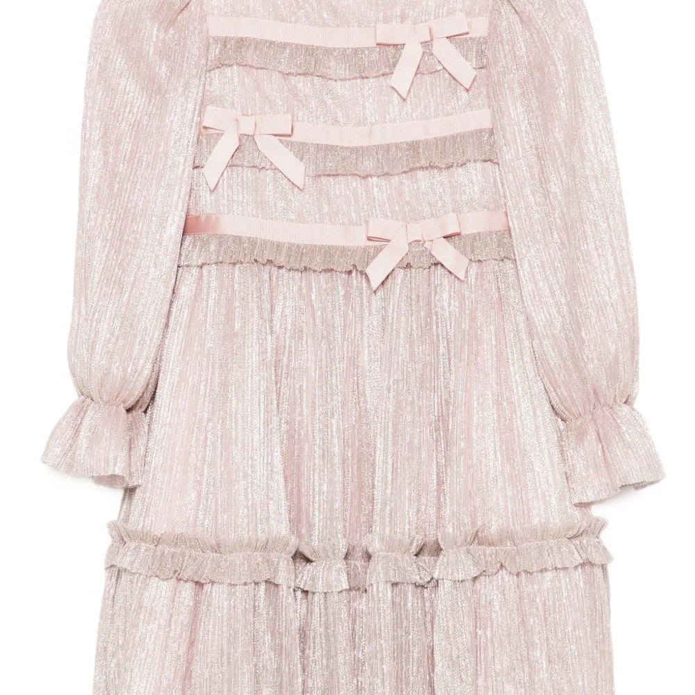 Плиссированное платье с бантами