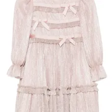 Плиссированное платье с бантами