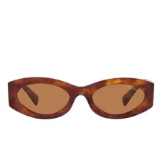 Солнцезащитные очки в овальной оправе черепаховой расцветки