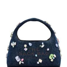 Сумка на плечо из денима с кристаллами