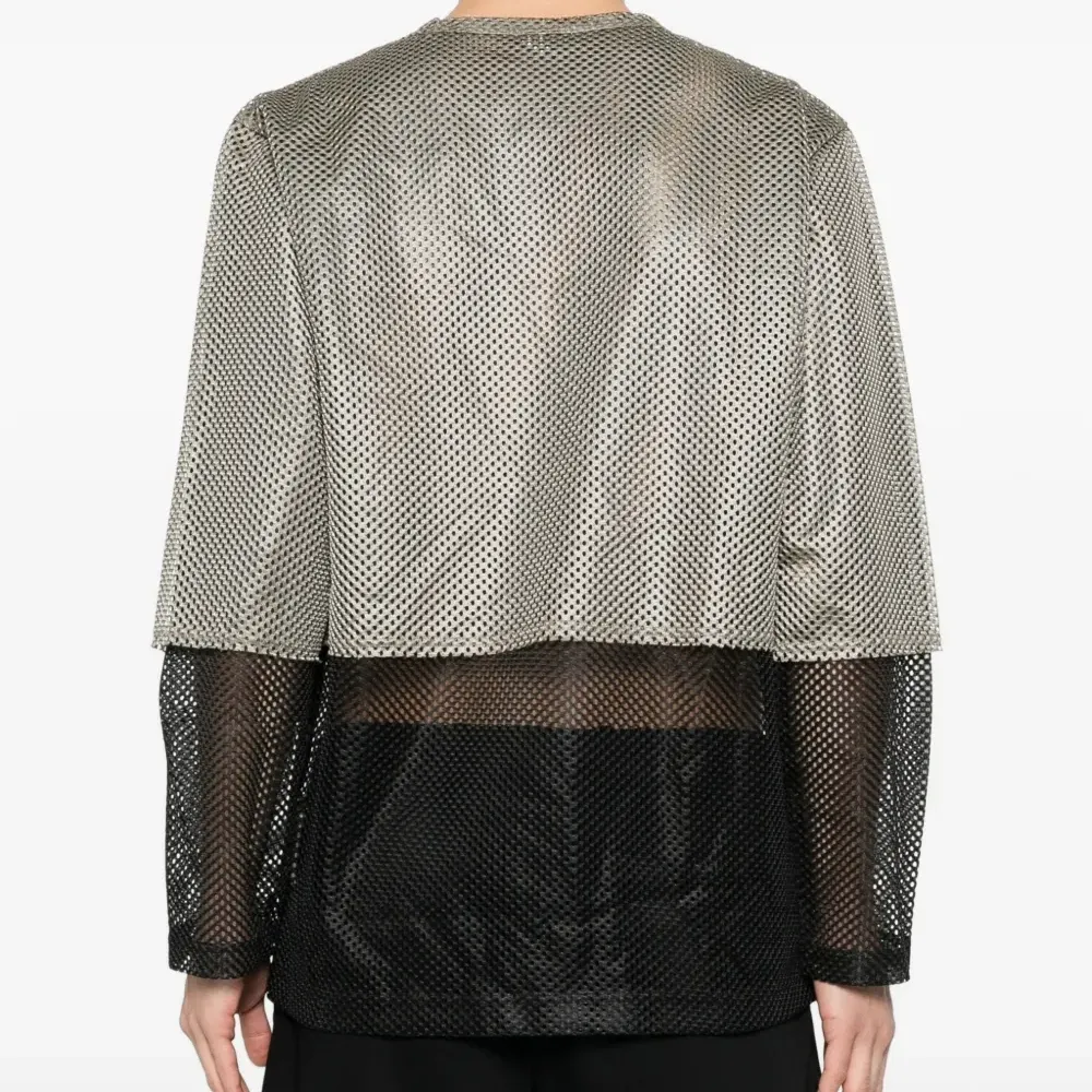 Сетчатая футболка с длинными рукавами