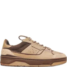 Кроссовки из кожи с замшевыми вставками