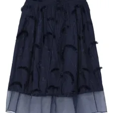 Многослойная юбка миди с вышивкой