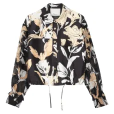 Рубашка с кулиской и цветочным принтом