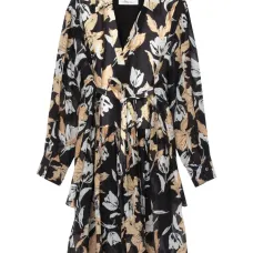 платье миди с поясом и цветочным принтом