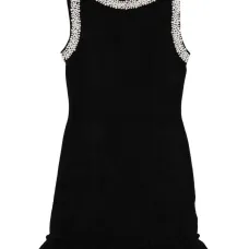 Платье миди с декоративным жемчугом