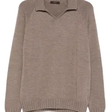 Шерстяной свитер с воротником поло