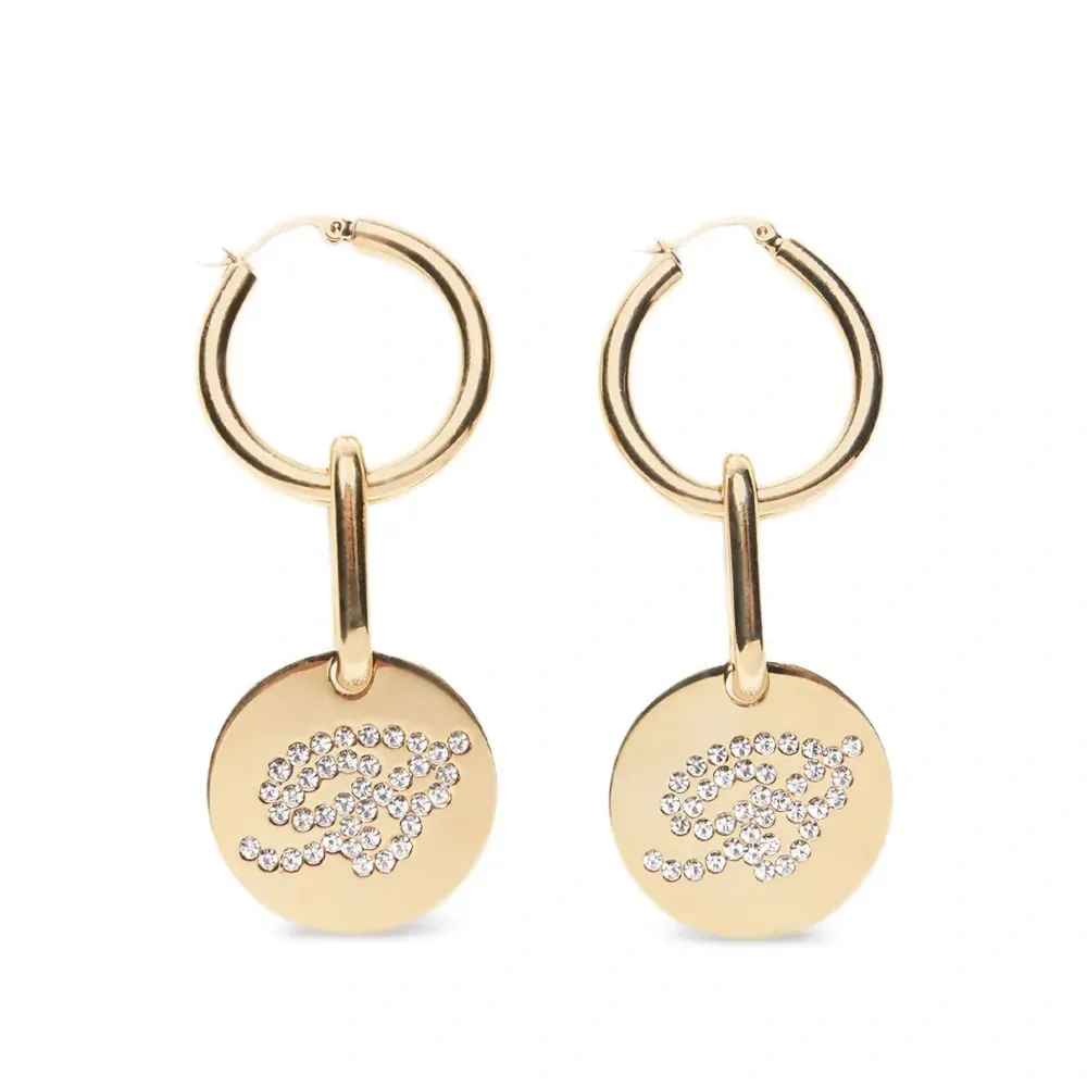 серьги с логотипом