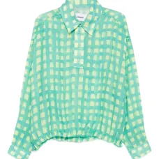 Рубашка в клетку гингем с кулиской