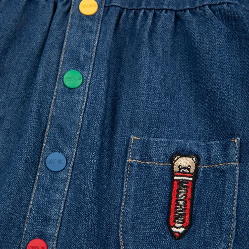 джинсовое платье с объемными рукавами