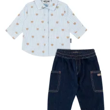 Полосатая рубашка с принтом