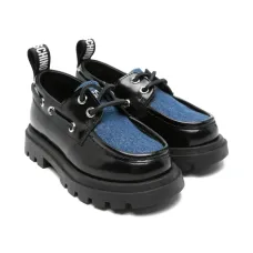 Лоферы со вставками из денима Лоферы со вставками из денима