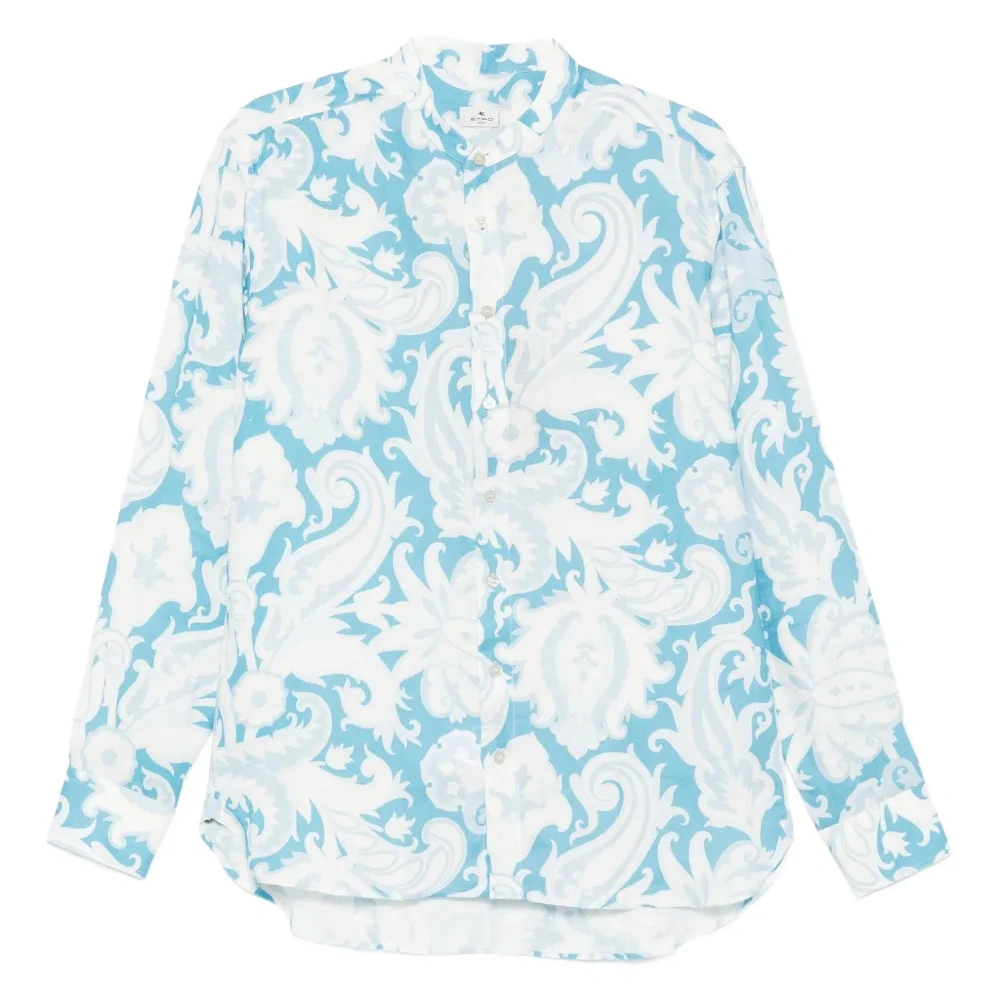 льняная рубашка с принтом пейсли