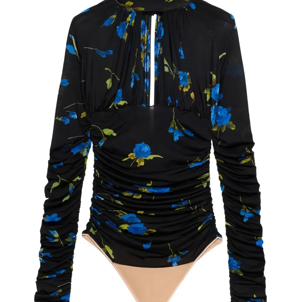 боди с цветочным принтом и сборками