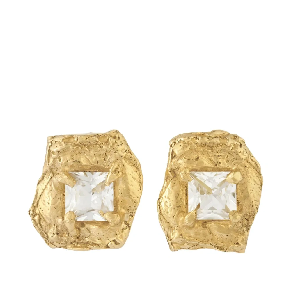 фактурные серьги Deti с сапфирами