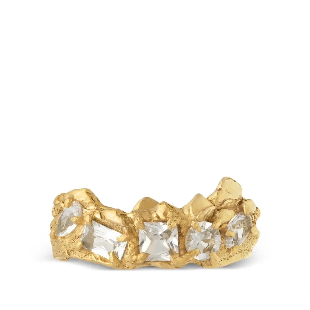 позолоченное кольцо Maria с сапфирами