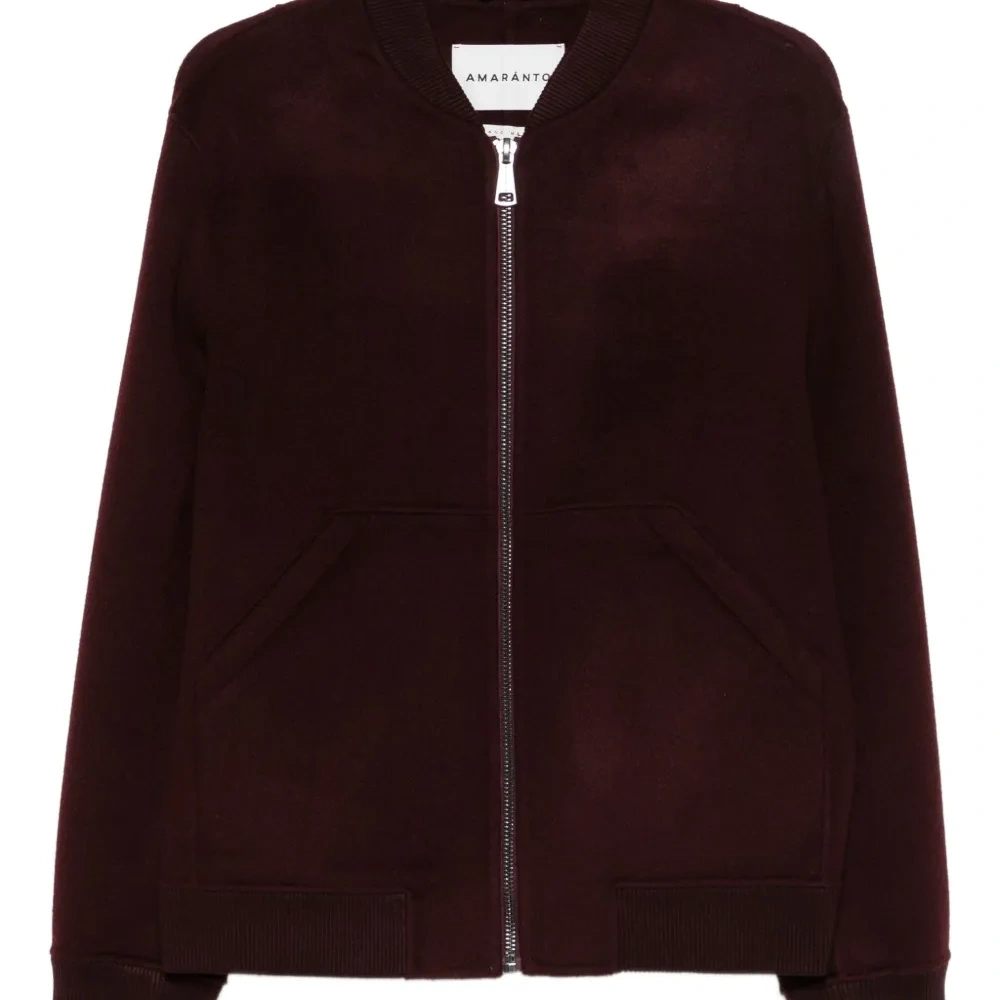 Бомбер с застежкой на молнии и накладными карманами