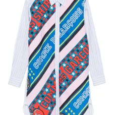 Полосатая рубашка со вставками