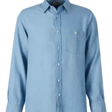 Джинсовая рубашка с карманом