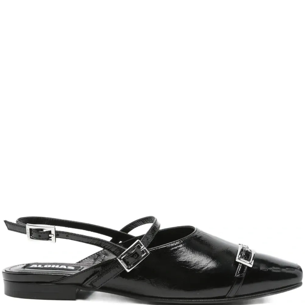 балетки с ремешком на пятке и пряжкой