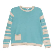 вязаный топ в полоску